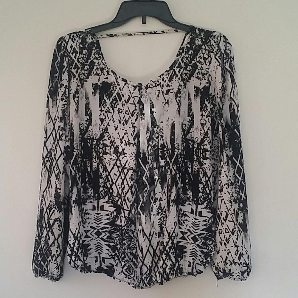 Black and White Shear Blouse